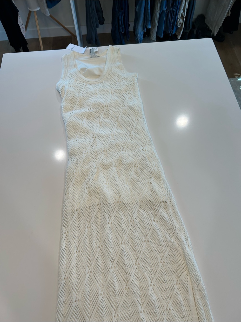 Evereve Cream Knit Maxi Tank Dress
